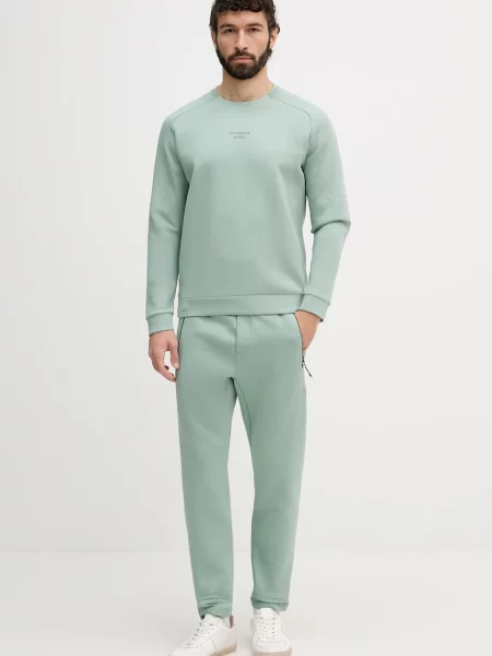 BOSS Green pantaloni de trening bărbați BOSS X PORSCHE verde