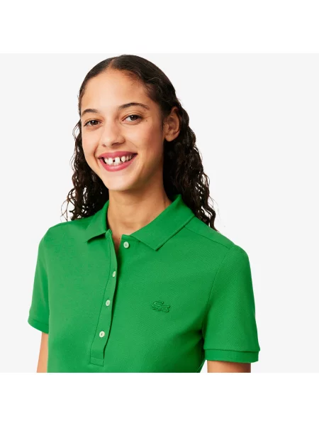 Lacoste Koszulka Polo Slim Fit Stretch Mini Piqué zielona
