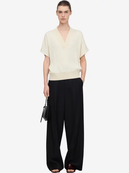 Adolfo Dominguez Tricou deschis bej