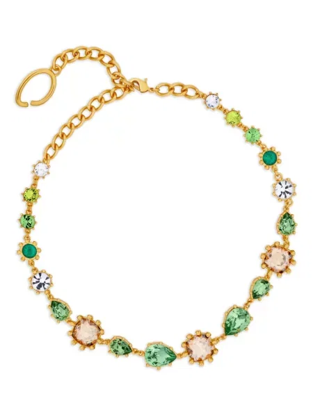 Colier Oscar De La Renta cu strasuri verde