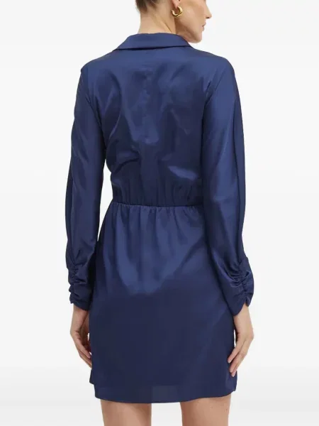 Kołnierzykowy sukienka mini Guess kopertowa niebieska