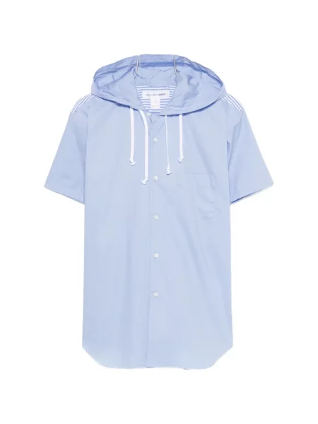 Риза Comme Des Garçons Shirt на райета с качулка синьо