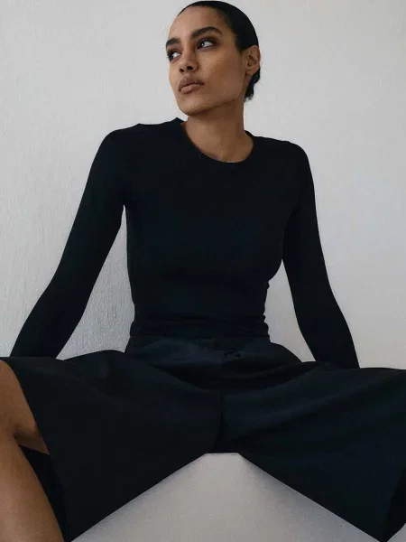 Majica dugih rukava MUUV. SOUPLE SOUPLE crna