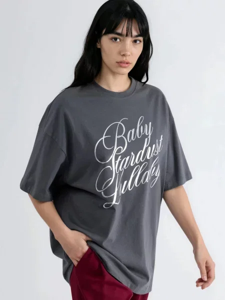 Busem Oversized tričko antracitová / stříbrná