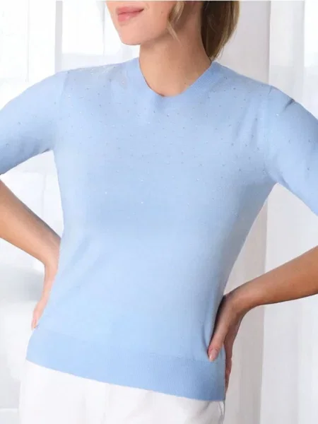 Светр-блузка синій