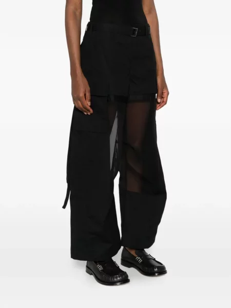Pantaloni cargo Sacai transparente negru