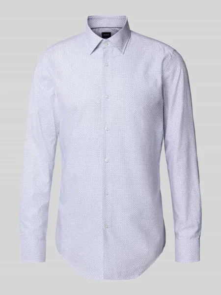 Koszula biznesowa o kroju slim fit z mieszanki lyocellu i bawełny model ‘HANK’ Boss błękitna