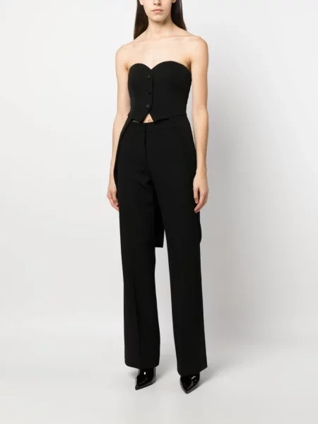 Top Moschino de lână asimetric negru