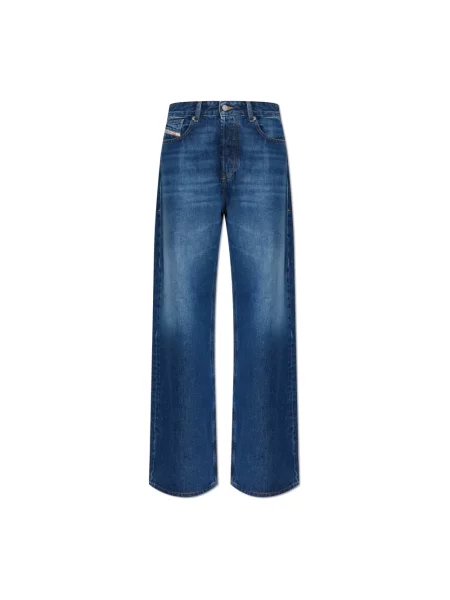 Diesel jeansy high waist niebieskie