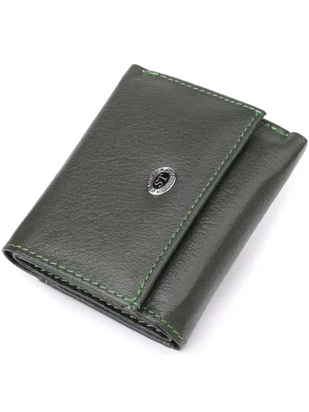Кожаный кошелек St Leather Accessories зеленый
