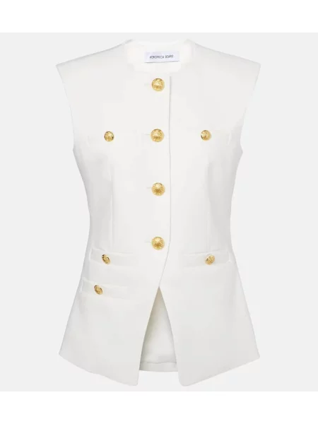 Vestă Veronica Beard de in alb