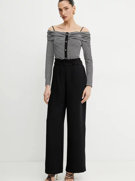 Body Morgan w paski z dekoltem w łódkę czarny