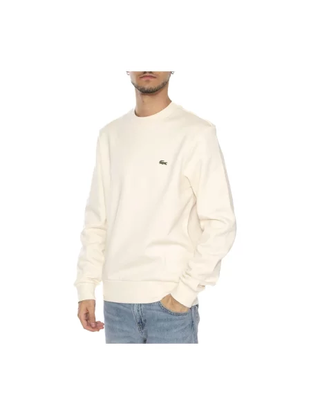 Bluza o kroju regular fit z mieszanki bawełny Lacoste biała