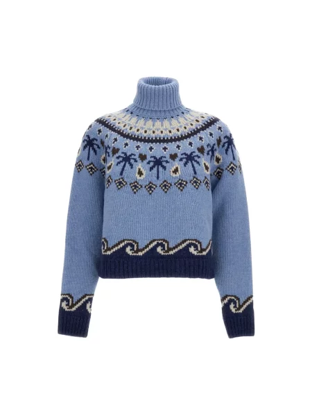 Sweter z golfem Alanui niebieski