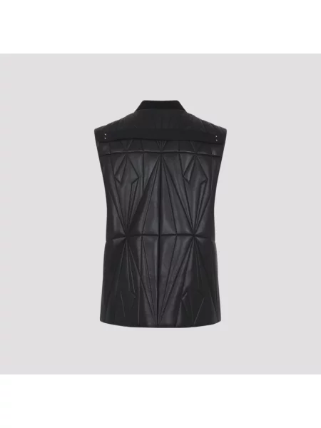 Kamizelka Moncler skórzana czarna