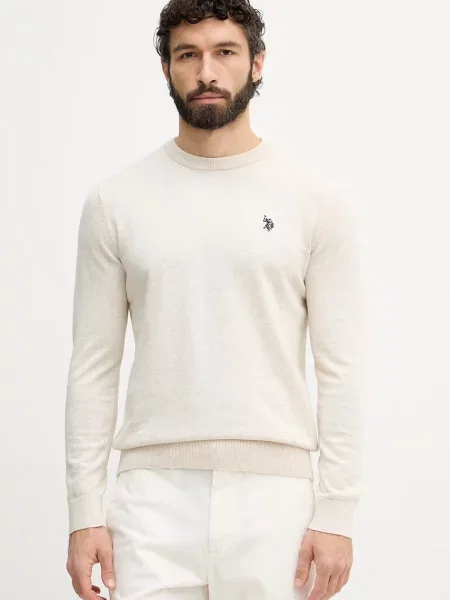 U.S. Polo Assn. pulover bombažen DHM KNIT bež