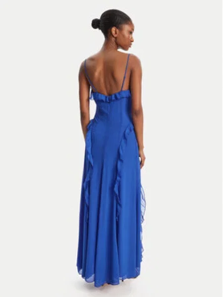 BARDOT Večerna obleka Veris Ruffle modra