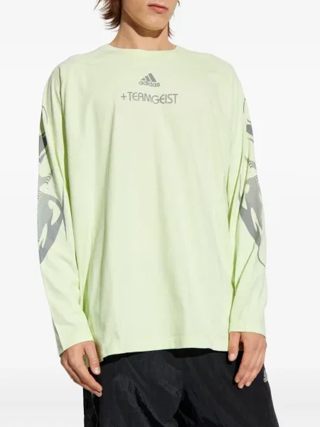 Tricou Adidas cu dungi cu imagine din jerseu verde