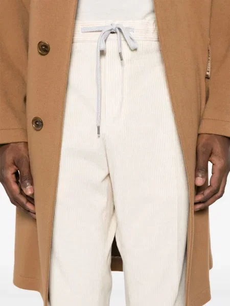 Pantaloni Pt Torino de catifea cord alb