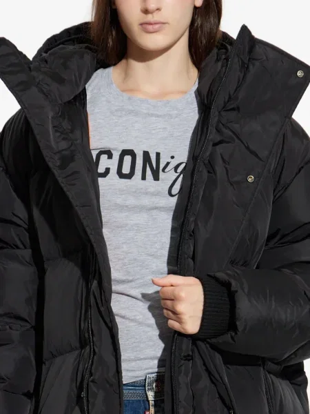 Palton Dsquared2 cu glugă negru