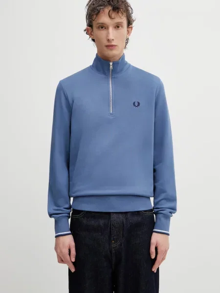 Fred Perry dukserica od pamuka za muškarce plava