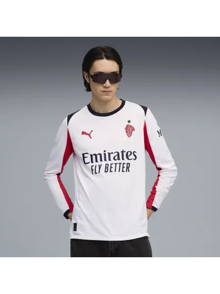 Koszulka wyjazdowa z długim rękawem AC Milan PUMA biała