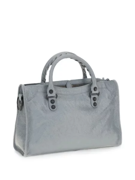 Кожена шопинг чанта Balenciaga синьо