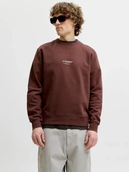 JACK & JONES Mikina JJESoho čokoládová biela