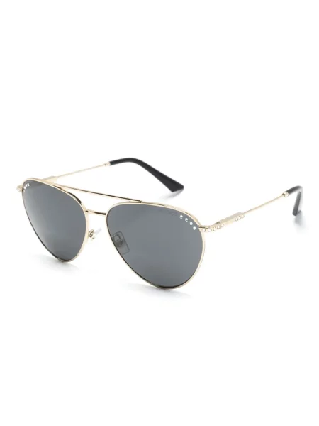 Saulės akiniai Jimmy Choo Eyewear su kristalais auksinė