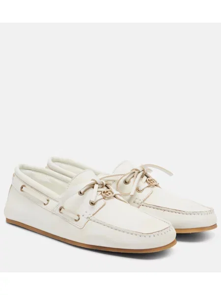 Pantofi loafer Gucci din piele alb