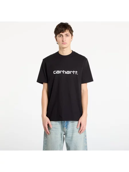 Tričko Carhartt WIP S/S Script T-Shirt Black/ White S bílé