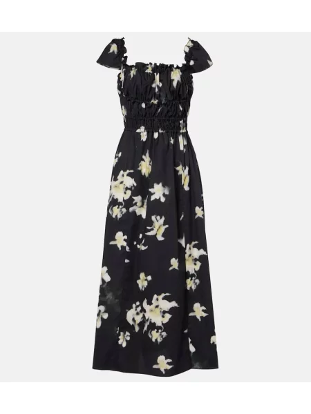 Rochie midi Altuzarra cu model floral până la genunchi de costum negru