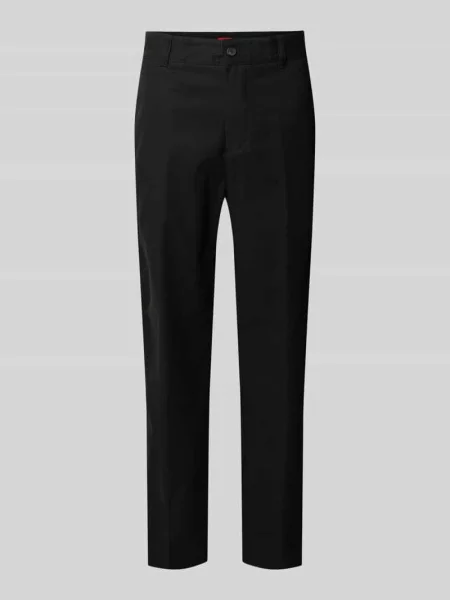 Chinosy o kroju slim fit z czystej bawełny model ‘GENAR’ Hugo czarne