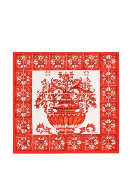 Fular Dolce & Gabbana de mătase cu imagine roșu