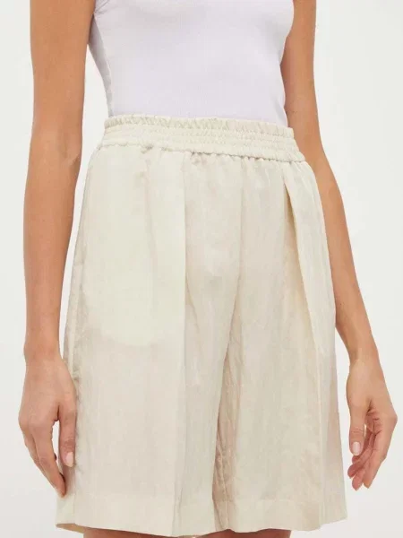 Samsoe Samsoe pantaloni scurti femei neted high waist bej