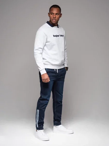 Jogger nohavice Ombre Clothing modrá