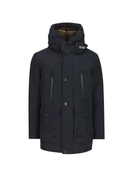 Geacă parka Woolrich cu glugă albastru