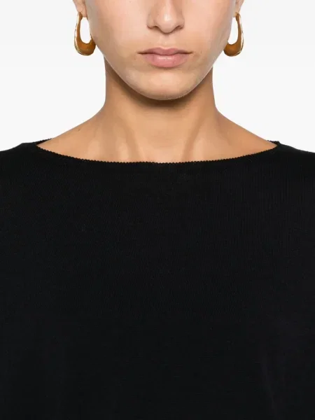 Pulover Incotex cu mâneci trei sferturi negru