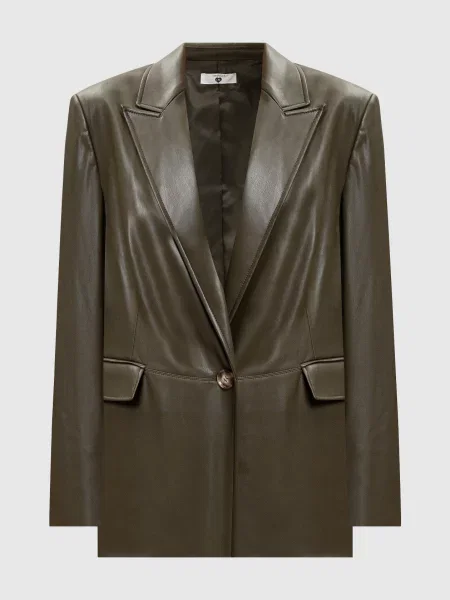 Жакет кольору з логотипом Twinset хакі