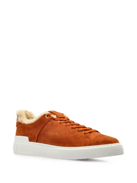 Sneakerși Balmain din piele de oaie maro