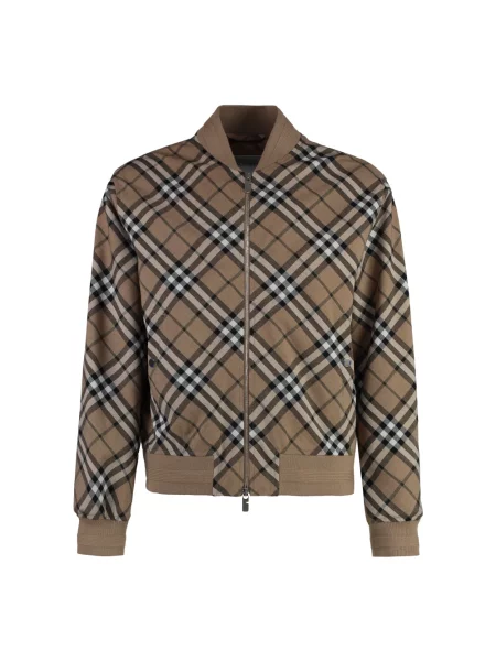 Kurtka bomber Burberry wełniany beżowy
