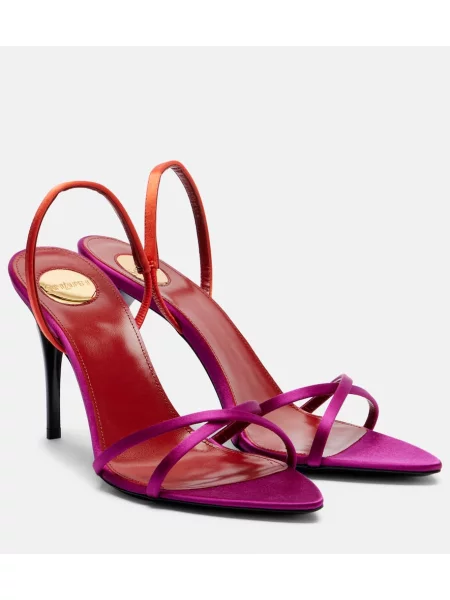 Sandale Saint Laurent din satin slingback