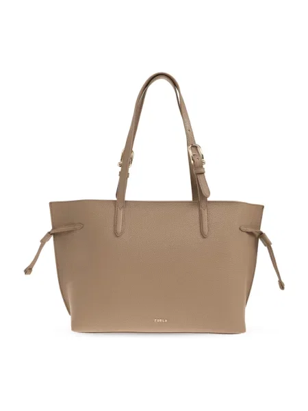 Shopperka Furla skórzana beżowa