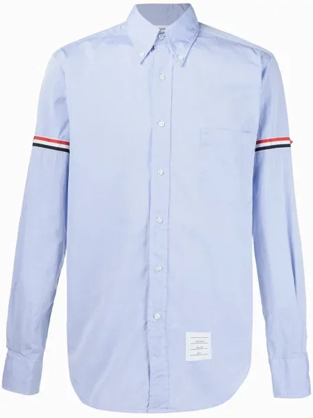 Дълго риза Thom Browne с дълъг ръкав синьо