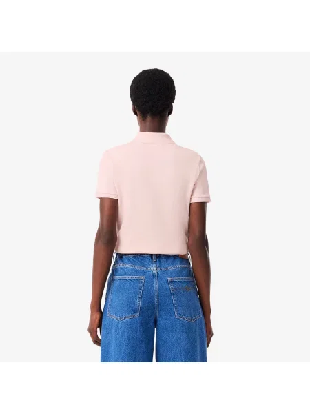 Lacoste Koszulka Polo Slim Fit Stretch Mini Piqué różowa