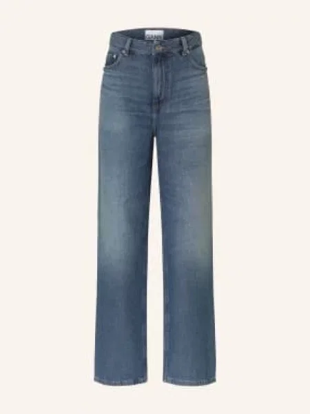 Ganni Proste Dżinsy blau niebieskie