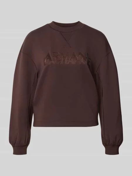 Sweter o kroju regular fit z mieszanki Armani Exchange brązowy