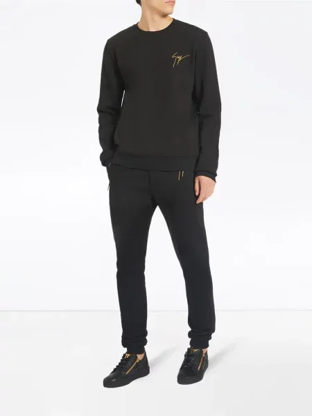 Суитчър Giuseppe Zanotti с кръгло деколте черно