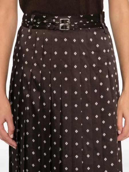 Fusta plisata Sandro plisată până la genunchi maro