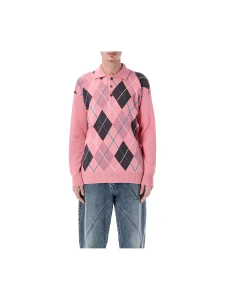 Sweter Jw Anderson wełniany z wzorem argyle